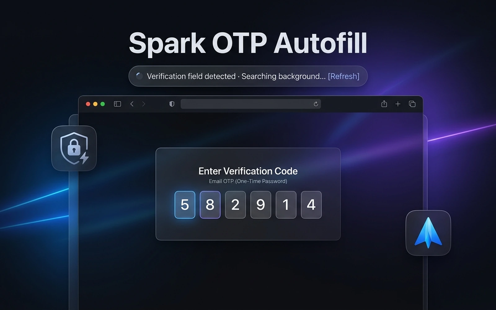 Spark OTP Autofill Chrome extension interface